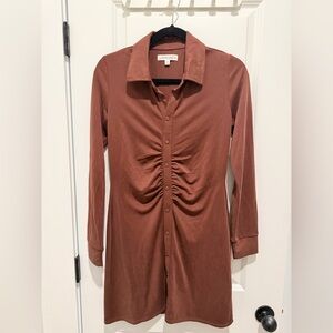 Lani The Label Button-Up Dress with Ruched Front